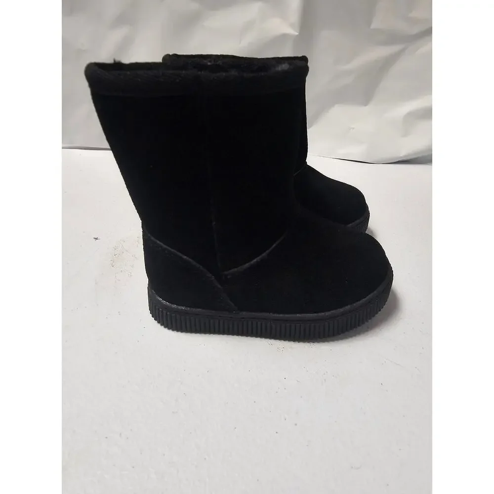 NWT Cat & Jack Suede Leather Upper Faux Fur Lined Toddler Winter Boots Size 5
